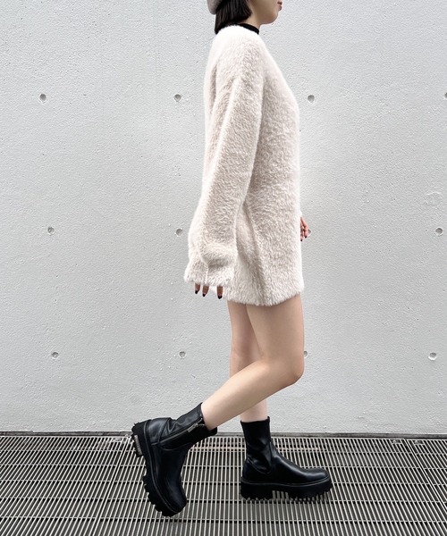 one way（ワンウェイ）の「ショートフェザーロングカーディガン（カーディガン/ボレロ・レディース・ライトピンク/ホワイト/ベージュ・FREE）」の13枚目の写真