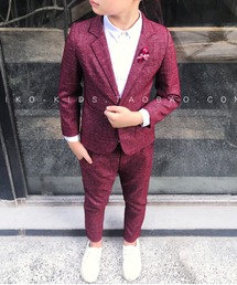 【WOLF&RITA】チェックのセットアップ　オレンジ系赤✖️グレー size12 セットアップ（レッド/赤色系）ファッション通販 - ZOZOTOWN