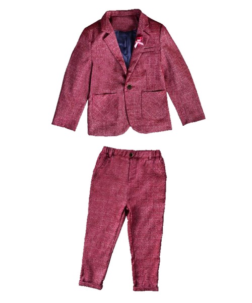 DAY CLOSET(デイ クローゼット)の「キッズ セットアップスーツ クラシックジャケット+パンツ+コサージュ 3点セット(セットアップ・キッズ・グリーン/ネイビー/レッド・140cm/130cm/150cm/110cm/120cm/100cm)」の17枚目の写真