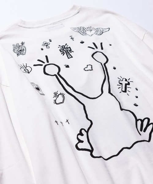 glamb（グラム）の「Grunge Stream CS / グランジストリームカットソー（Tシャツ/カットソー・メンズ・ホワイト/ブラック・L/S/M）」の15枚目の写真