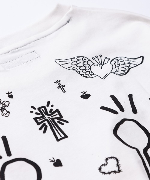 glamb（グラム）の「Grunge Stream CS / グランジストリームカットソー（Tシャツ/カットソー・メンズ・ホワイト/ブラック・L/S/M）」の10枚目の写真