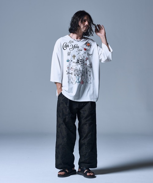 glamb（グラム）の「Grunge Stream CS / グランジストリームカットソー（Tシャツ/カットソー・メンズ・ホワイト/ブラック・L/S/M）」の13枚目の写真