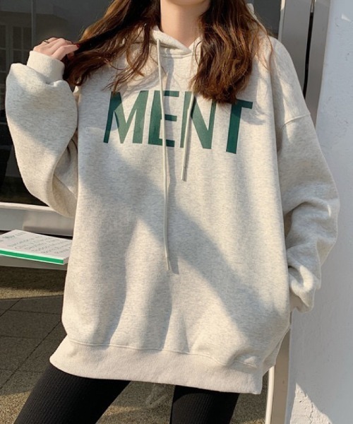 DIAVEL(ディアベル)の「MENTロゴプリントパーカー(パーカー・レディース・グリーン/グレー・M)」の2枚目の写真