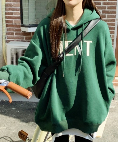 DIAVEL(ディアベル)の「MENTロゴプリントパーカー(パーカー・レディース・グリーン/グレー・M)」の7枚目の写真