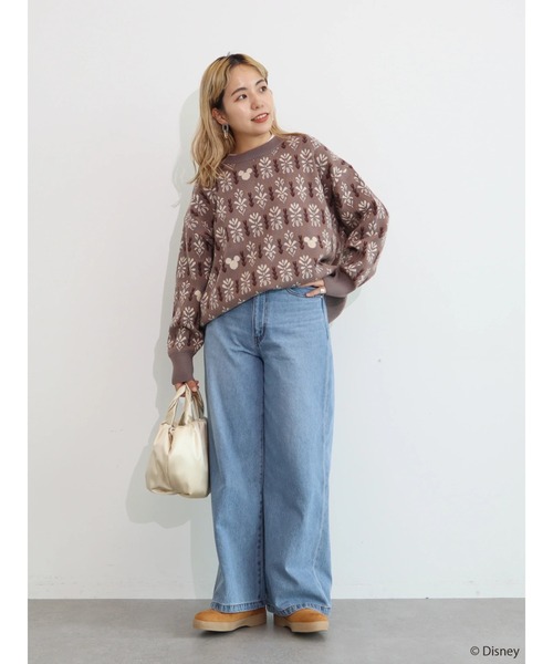 Disney(ディズニー)の「ジャガードニットプルオーバー/Mickey(ニット/セーター・レディース・ピンク/グリーン/ブラウン・FREE)」の13枚目の写真