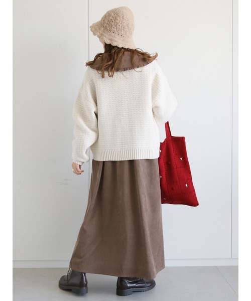 ehka sopo（エヘカソポ）の「かぎ針モチーフプルオーバー（ニット/セーター・レディース・オフホワイト/ベージュ/ネイビー・ﾌﾘ-）」の6枚目の写真