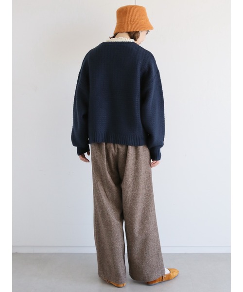 ehka sopo（エヘカソポ）の「かぎ針モチーフプルオーバー（ニット/セーター・レディース・オフホワイト/ベージュ/ネイビー・ﾌﾘ-）」の18枚目の写真