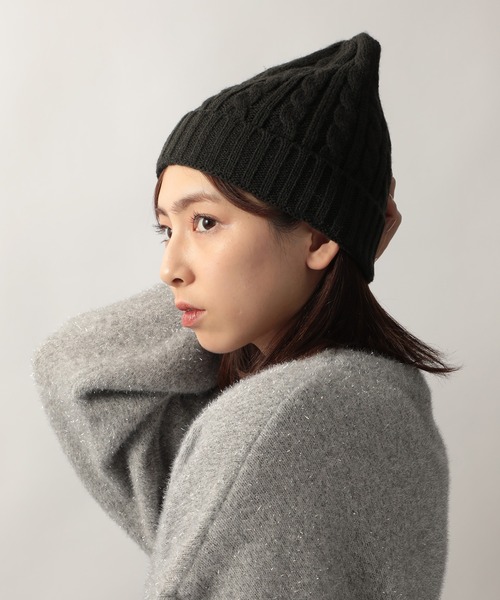 newhattan（ニューハッタン）の「【NEWHATTAN】ケーブルニットキャップ NWHT-H3024 MURS（ニットキャップ/ビーニー・メンズ・ブラック/パープル/ネイビー/レッド/カーキ/ダークグレー/ホワイト/ピンク/ダークブラウン/ライトグレー/ライトピンク/バーガンディー・FREE）」の5枚目の写真