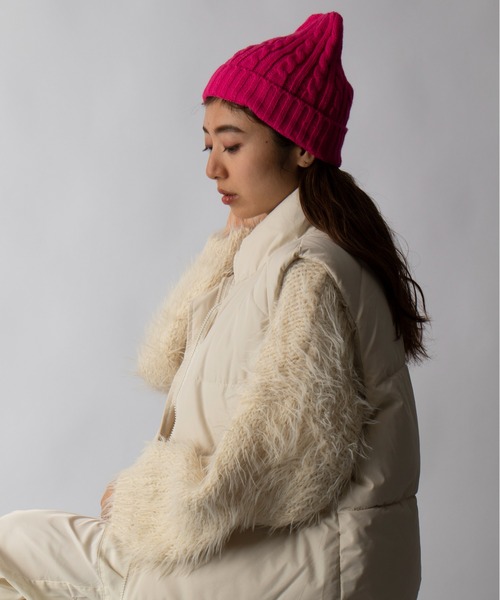 newhattan（ニューハッタン）の「【NEWHATTAN】ケーブルニットキャップ NWHT-H3024 MURS（ニットキャップ/ビーニー・メンズ・ブラック/パープル/ネイビー/レッド/カーキ/ダークグレー/ホワイト/ピンク/ダークブラウン/ライトグレー/ライトピンク/バーガンディー・FREE）」の14枚目の写真