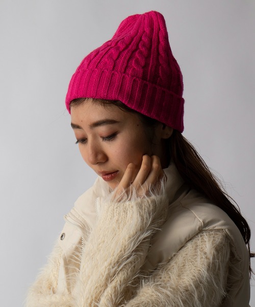 newhattan（ニューハッタン）の「【NEWHATTAN】ケーブルニットキャップ NWHT-H3024 MURS（ニットキャップ/ビーニー・メンズ・ブラック/パープル/ネイビー/レッド/カーキ/ダークグレー/ホワイト/ピンク/ダークブラウン/ライトグレー/ライトピンク/バーガンディー・FREE）」の15枚目の写真