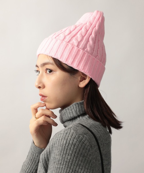 newhattan（ニューハッタン）の「【NEWHATTAN】ケーブルニットキャップ NWHT-H3024 MURS（ニットキャップ/ビーニー・メンズ・ブラック/パープル/ネイビー/レッド/カーキ/ダークグレー/ホワイト/ピンク/ダークブラウン/ライトグレー/ライトピンク/バーガンディー・FREE）」の21枚目の写真