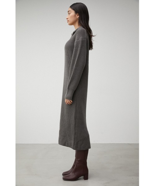 AZUL by moussy(アズールバイマウジー)の「ZIP UP KNIT ONEPIECE/ジップアップニットワンピース(ワンピース・レディース・ベージュ/グレー/ブラック・MEDIUM/SMALL)」の17枚目の写真