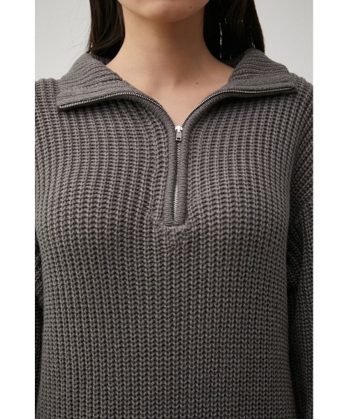 AZUL by moussy(アズールバイマウジー)の「ZIP UP KNIT ONEPIECE/ジップアップニットワンピース(ワンピース・レディース・ベージュ/グレー/ブラック・MEDIUM/SMALL)」の19枚目の写真