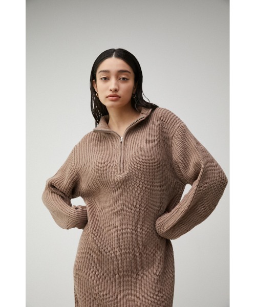 AZUL by moussy（アズールバイマウジー）の「ZIP UP KNIT ONEPIECE