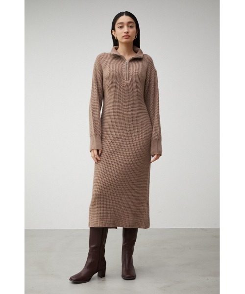 ZIP UP KNIT ONEPIECE/ジップアップニットワンピース（ワンピース