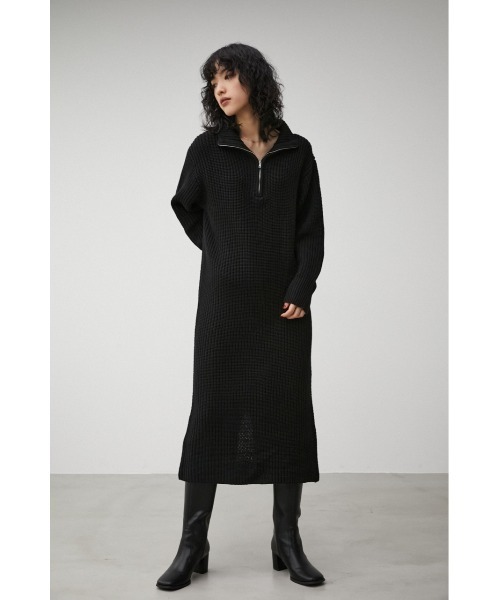 MICHAEL KORS ジップアップニットワンピース MICHAEL KORS（マイケルコース） ワンピース リブ ストレッチニット