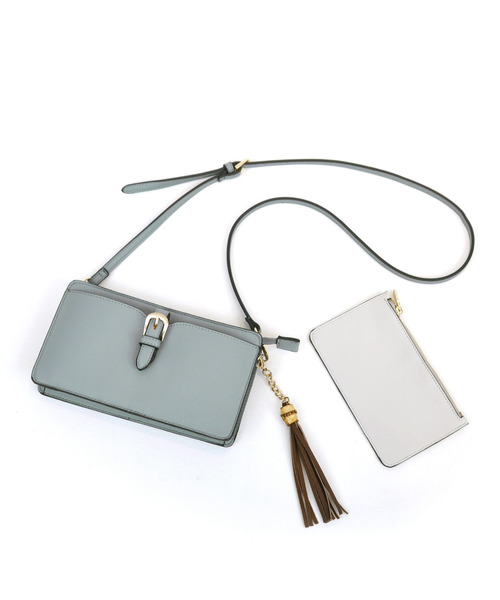 cache cache（カシュ カシュ）の「カシュカシュ cachecache / ベルトフラップウォレットショルダー（ショルダーバッグ・レディース・ベージュ系その他/ブラック/アイボリー/サックスブルー/マスタード・FREE）」の5枚目の写真