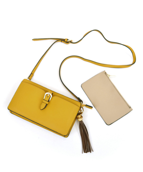 cache cache（カシュ カシュ）の「カシュカシュ cachecache / ベルトフラップウォレットショルダー（ショルダーバッグ・レディース・ベージュ系その他/ブラック/アイボリー/サックスブルー/マスタード・FREE）」の10枚目の写真