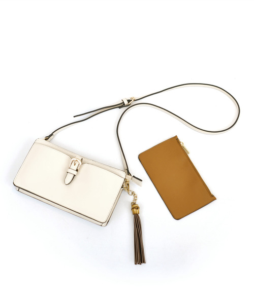 cache cache（カシュ カシュ）の「カシュカシュ cachecache / ベルトフラップウォレットショルダー（ショルダーバッグ・レディース・ベージュ系その他/ブラック/アイボリー/サックスブルー/マスタード・FREE）」の8枚目の写真