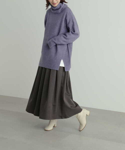 N.（N. Natural Beauty Basic）（エヌエヌナチュラルビューティーベーシック）の「◆タックウエストフレアスカート（スカート・レディース・ベージュ/スミクロ・MEDIUM）」の11枚目の写真