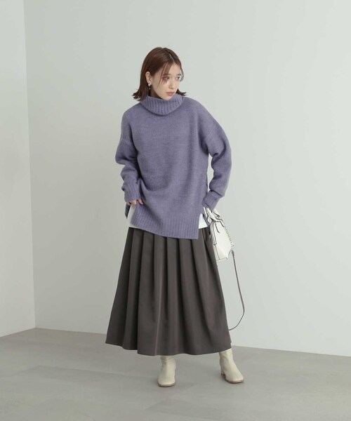 N.（N. Natural Beauty Basic）（エヌエヌナチュラルビューティーベーシック）の「◆タックウエストフレアスカート（スカート・レディース・ベージュ/スミクロ・MEDIUM）」の13枚目の写真