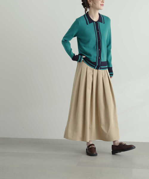 N.（N. Natural Beauty Basic）（エヌエヌナチュラルビューティーベーシック）の「◆タックウエストフレアスカート（スカート・レディース・ベージュ/スミクロ・MEDIUM）」の15枚目の写真