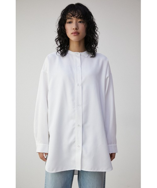 AZUL by moussy（アズールバイマウジー）の「BAND NECK SHIRT/バンドネックシャツ（シャツ/ブラウス・レディース・ホワイト・SMALL/MEDIUM）」の5枚目の写真