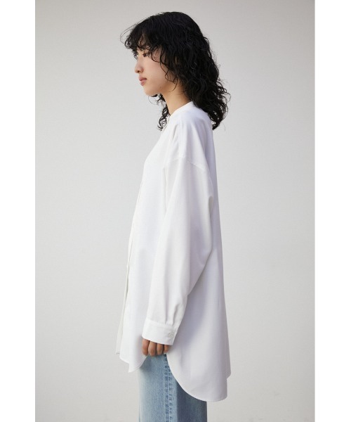 AZUL by moussy（アズールバイマウジー）の「BAND NECK SHIRT/バンドネックシャツ（シャツ/ブラウス・レディース・ホワイト・SMALL/MEDIUM）」の6枚目の写真