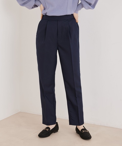 Jayro（ジャイロ）の「センタープレス1タックテーパードパンツ（スラックス・レディース・ネイビー/ピンク系その他2/ライトグレー/イエロー系その他・M）」の2枚目の写真