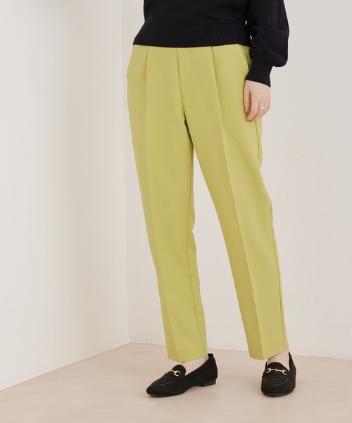 Jayro（ジャイロ）の「センタープレス1タックテーパードパンツ（スラックス・レディース・ネイビー/ピンク系その他2/ライトグレー/イエロー系その他・M）」の3枚目の写真