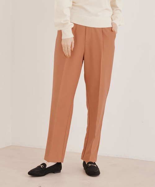 Jayro（ジャイロ）の「センタープレス1タックテーパードパンツ（スラックス・レディース・ネイビー/ピンク系その他2/ライトグレー/イエロー系その他・M）」の4枚目の写真