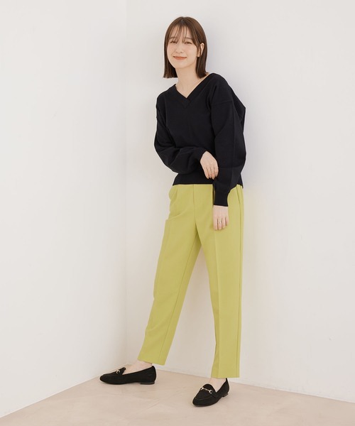 Jayro（ジャイロ）の「センタープレス1タックテーパードパンツ（スラックス・レディース・ネイビー/ピンク系その他2/ライトグレー/イエロー系その他・M）」の8枚目の写真