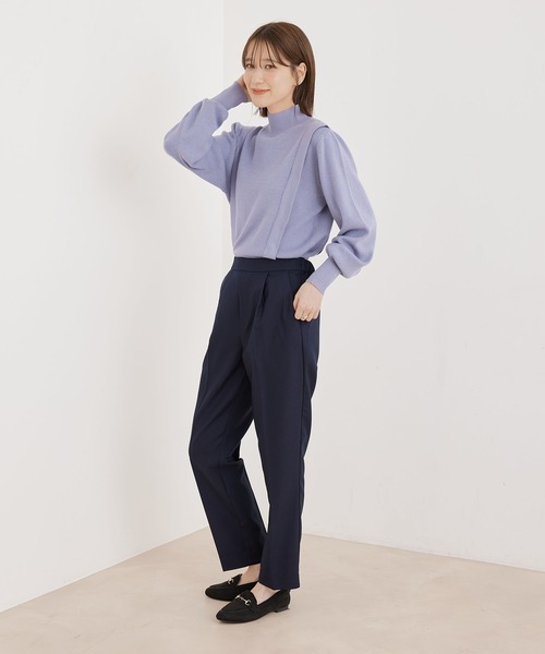 Jayro（ジャイロ）の「センタープレス1タックテーパードパンツ（スラックス・レディース・ネイビー/ピンク系その他2/ライトグレー/イエロー系その他・M）」の11枚目の写真