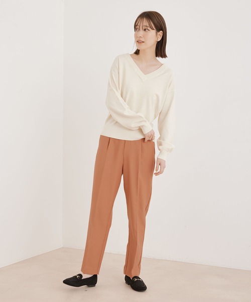 Jayro（ジャイロ）の「センタープレス1タックテーパードパンツ（スラックス・レディース・ネイビー/ピンク系その他2/ライトグレー/イエロー系その他・M）」の13枚目の写真