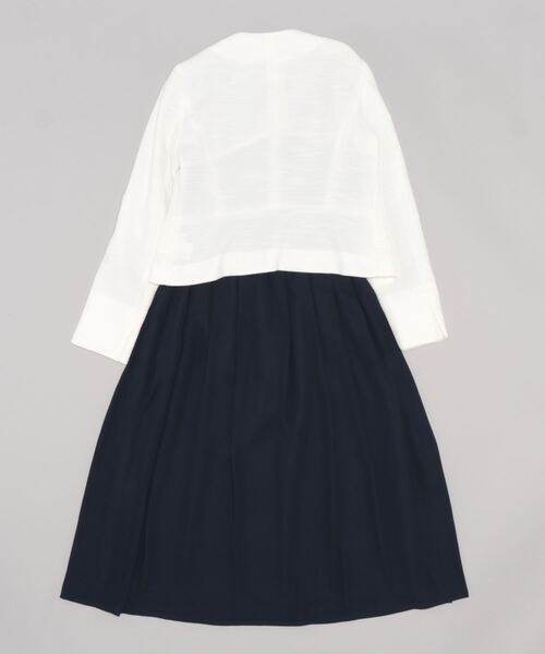 form forma(フォルムフォルマ)の「【卒入学式におすすめ】【WEB限定】ノーカラーツイードジャケット&フレアワンピース/卒業式(卒園式)入学式(入園式)七五三・お宮参り・お仕事(スーツセット・レディース・ネイビー/オフホワイト・13号/11号/9号/7号)」の3枚目の写真