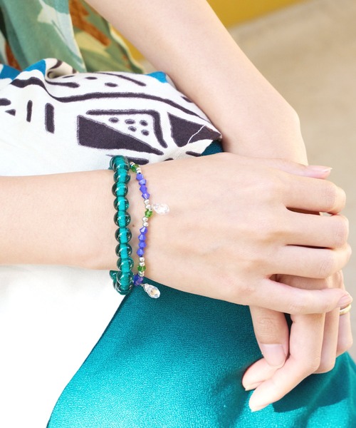 チャイハネ(チャイハネ)の「【チャイハネ】アミールブレスレット(ブレスレット・レディース・グリーン/ブラック・FREE)」の4枚目の写真