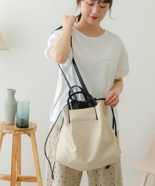 RODE SKO（ロデスコ）の「ウォッシャブル2WAYトートバッグ（トートバッグ・レディース・ブラック/ブラウン系その他/アイボリー・ONE）」の13枚目の写真