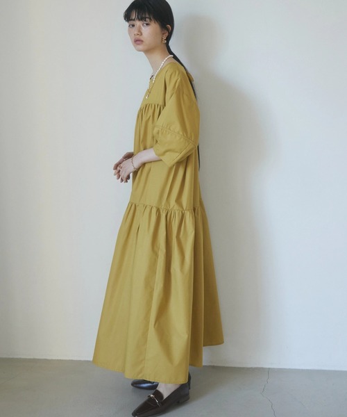 armonia（アルモニーア）の「a.ボリューム切り替えワンピース（ワンピース・レディース・ブラック/イエロー/カーキ・FREE）」の3枚目の写真