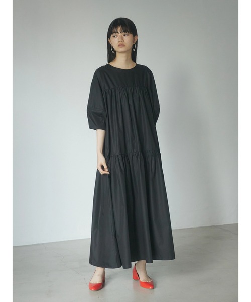 armonia（アルモニーア）の「a.ボリューム切り替えワンピース（ワンピース・レディース・ブラック/イエロー/カーキ・FREE）」の4枚目の写真