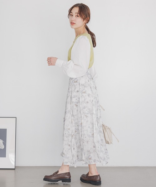 mysty woman（ミスティウーマン）の「【WEB＆一部店舗限定】ベストドッキングチュニック  193988（Tシャツ/カットソー・レディース・ネイビー/ライトグリーン/ライトベージュ・FREE）」の14枚目の写真