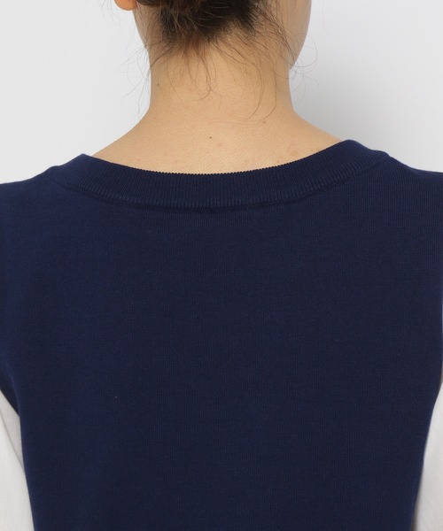 mysty woman（ミスティウーマン）の「【WEB＆一部店舗限定】ベストドッキングチュニック  193988（Tシャツ/カットソー・レディース・ネイビー/ライトグリーン/ライトベージュ・FREE）」の19枚目の写真