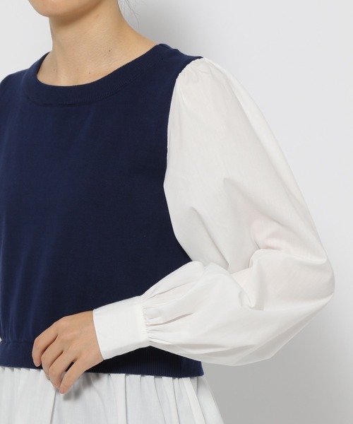 mysty woman（ミスティウーマン）の「【WEB＆一部店舗限定】ベストドッキングチュニック  193988（Tシャツ/カットソー・レディース・ネイビー/ライトグリーン/ライトベージュ・FREE）」の21枚目の写真