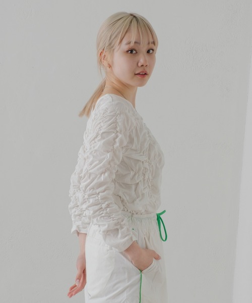 Kastane（カスタネ）の「【2023SSカタログ掲載アイテム/新色追加】ランダムシャーリングTee（Tシャツ/カットソー・レディース・ブラック/オフホワイト/オレンジ/ブルー・FREE）」の12枚目の写真