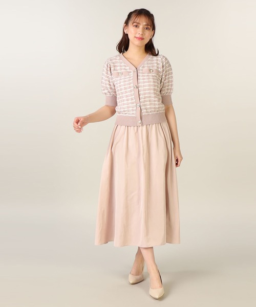 LAISSE PASSE（レッセパッセ）の「タフタフレアースカート（スカート・レディース・キナリ/ライトピンク/ネイビー・SMALL/MEDIUM）」の3枚目の写真