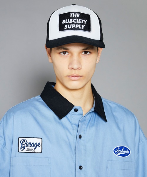 Subciety（サブサエティ）の「WAPPEN TRUCKER CAP（キャップ・メンズ・ブラック/ホワイト×ブルー/ホワイト・FREE）」の9枚目の写真