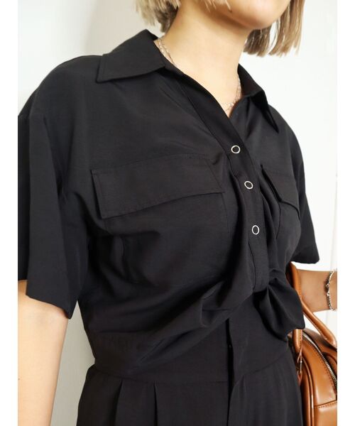 EMODA（エモダ）の「ツイストショートシャツ（シャツ/ブラウス・レディース・ブラック/ベージュ/その他/その他1・FREE）」の8枚目の写真