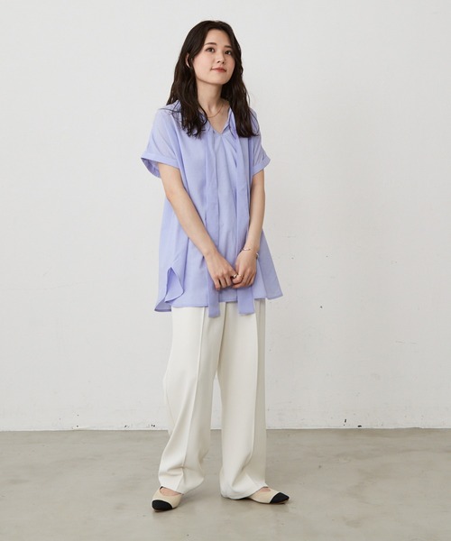 Shelly island(シェリーアイランド)の「2WAYシアーボウタイブラウス(シャツ/ブラウス・レディース・ブラック/ブルー/ピンク・M)」の20枚目の写真