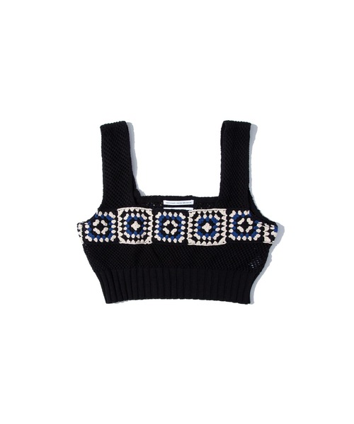 F/CE. （エフシーイー）の「F/CE. CROCHET CROP TOP / エフシーイー クロシェットクロップトップ（ベスト・レディース・アイボリー/ブラック/レッド・FREE）」の3枚目の写真