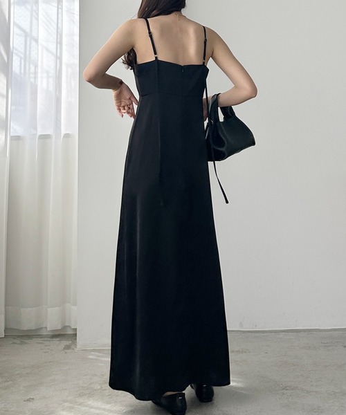 ★期間限定セール中★【2点セット】サテンキャミドレス レイヤードキャミ オケージョン対応]前後2wayレースボレロ＆サテンキャミワンピースSET