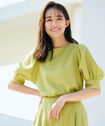 grove | ナチュラル美人!ヨーロピアンリネン混袖パフブラウス(シャツ/ブラウス)